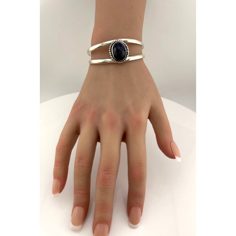 12 Carat Cabochon Sapphire Cuff Bracelet